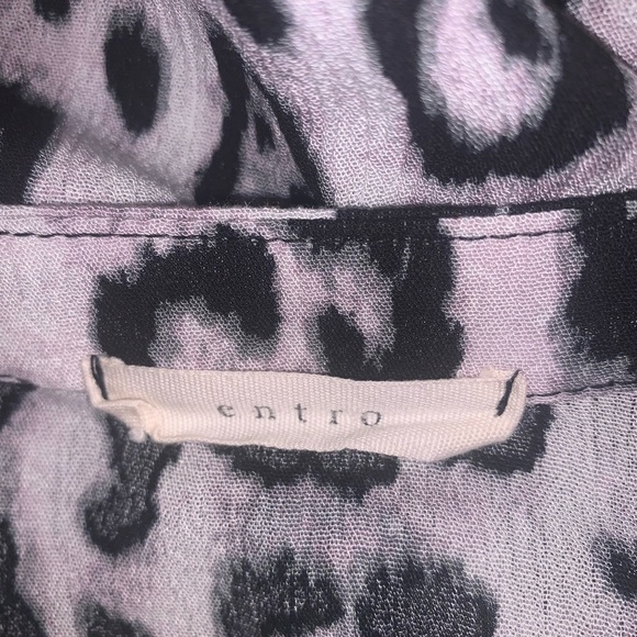 Entro Leopard Tunic V-Neck Blouse - Sz Large - Picture 5 of 6